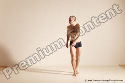 Underwear Gymnastic poses Man White Slim Bald Dancing Dynamic poses Academic